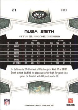 2008 Score - Super Bowl XLIII Blue #21 Musa Smith Back