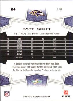 2008 Score - Super Bowl XLIII Blue #24 Bart Scott Back