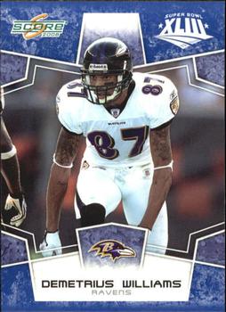 2008 Score - Super Bowl XLIII Blue #25 Demetrius Williams Front