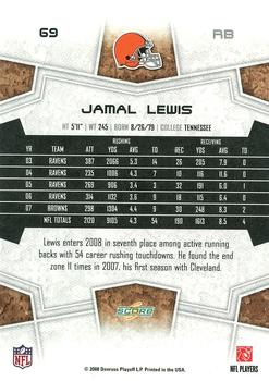 2008 Score - Super Bowl XLIII Blue #69 Jamal Lewis Back