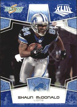 2008 Score - Super Bowl XLIII Blue #99 Shaun McDonald Front