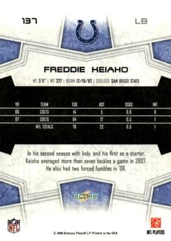 2008 Score - Super Bowl XLIII Blue #137 Freddy Keiaho Back