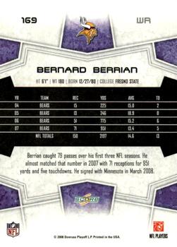 2008 Score - Super Bowl XLIII Blue #169 Bernard Berrian Back