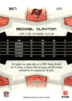 2008 Score - Super Bowl XLIII Blue #307 Michael Clayton Back
