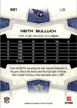 2008 Score - Super Bowl XLIII Blue #321 Keith Bulluck Back