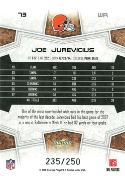 2008 Score - Super Bowl XLIII Light Blue Glossy #73 Joe Jurevicius Back