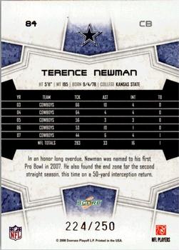2008 Score - Super Bowl XLIII Light Blue Glossy #84 Terence Newman Back