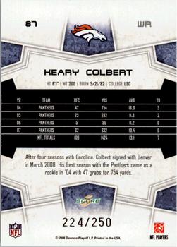 2008 Score - Super Bowl XLIII Light Blue Glossy #87 Keary Colbert Back
