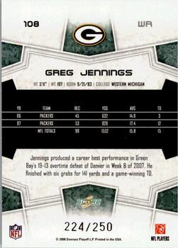 2008 Score - Super Bowl XLIII Light Blue Glossy #108 Greg Jennings Back