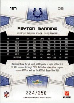 2008 Score - Super Bowl XLIII Light Blue Glossy #127 Peyton Manning Back