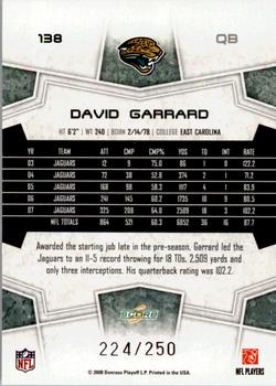 2008 Score - Super Bowl XLIII Light Blue Glossy #138 David Garrard Back