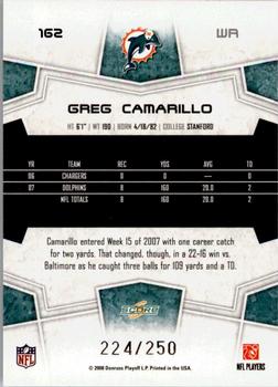 2008 Score - Super Bowl XLIII Light Blue Glossy #162 Greg Camarillo Back