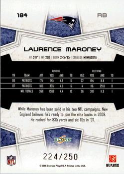 2008 Score - Super Bowl XLIII Light Blue Glossy #184 Laurence Maroney Back