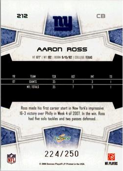 2008 Score - Super Bowl XLIII Light Blue Glossy #212 Aaron Ross Back