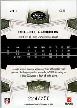 2008 Score - Super Bowl XLIII Light Blue Glossy #217 Kellen Clemens Back
