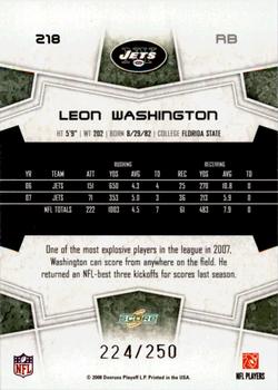 2008 Score - Super Bowl XLIII Light Blue Glossy #218 Leon Washington Back