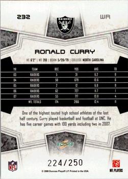 2008 Score - Super Bowl XLIII Light Blue Glossy #232 Ronald Curry Back