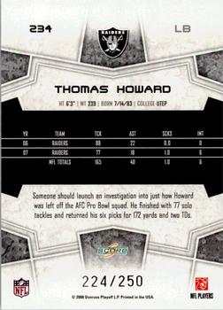 2008 Score - Super Bowl XLIII Light Blue Glossy #234 Thomas Howard Back