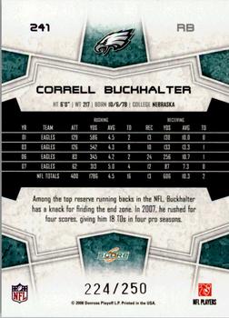 2008 Score - Super Bowl XLIII Light Blue Glossy #241 Correll Buckhalter Back