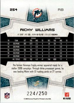 2008 Score - Super Bowl XLIII Light Blue Glossy #254 Ricky Williams Back