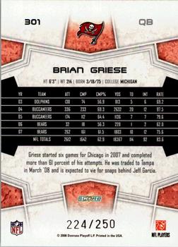 2008 Score - Super Bowl XLIII Light Blue Glossy #301 Brian Griese Back