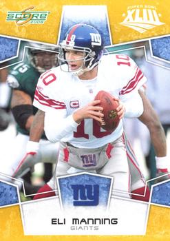 2008 Score - Super Bowl XLIII Gold #204 Eli Manning Front