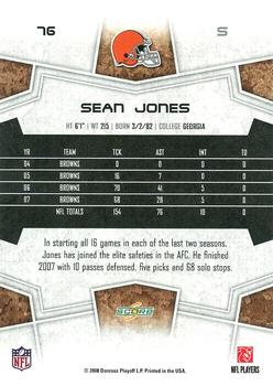 2008 Score - Super Bowl XLIII Gold #76 Sean Jones Back