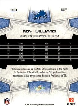 2008 Score - Super Bowl XLIII Gold #100 Roy Williams Back
