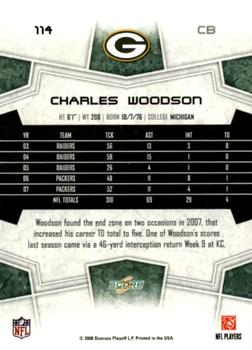2008 Score - Super Bowl XLIII Gold #114 Charles Woodson Back