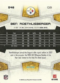2008 Score - Super Bowl XLIII Gold #248 Ben Roethlisberger Back