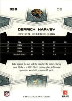 2008 Score - Super Bowl XLIII Gold #338 Derrick Harvey Back