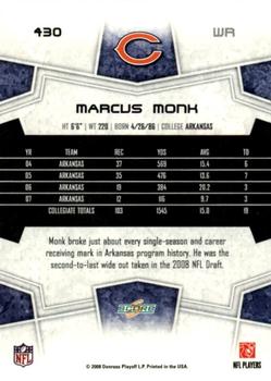 2008 Score - Super Bowl XLIII Gold #430 Marcus Monk Back