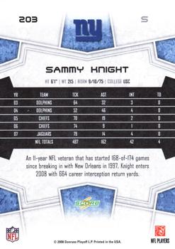 2008 Score - Super Bowl XLIII Green #203 Sammy Knight Back