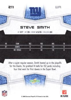 2008 Score - Super Bowl XLIII Green #211 Steve Smith Back