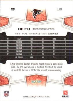 2008 Score - Super Bowl XLIII Green #15 Keith Brooking Back