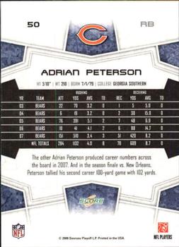 2008 Score - Super Bowl XLIII Green #50 Adrian Peterson Back