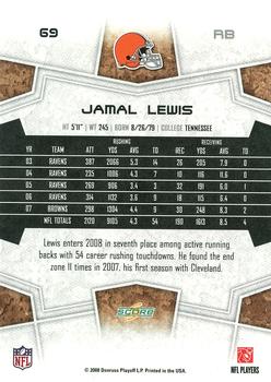 2008 Score - Super Bowl XLIII Green #69 Jamal Lewis Back