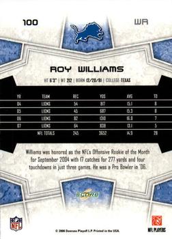 2008 Score - Super Bowl XLIII Green #100 Roy Williams Back