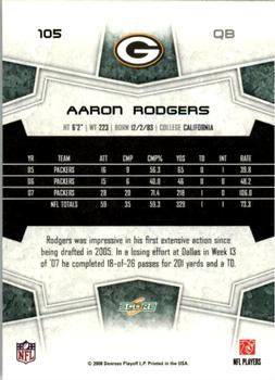 2008 Score - Super Bowl XLIII Green #105 Aaron Rodgers Back
