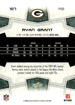 2008 Score - Super Bowl XLIII Green #107 Ryan Grant Back