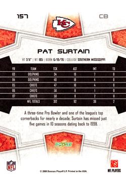 2008 Score - Super Bowl XLIII Green #157 Pat Surtain Back