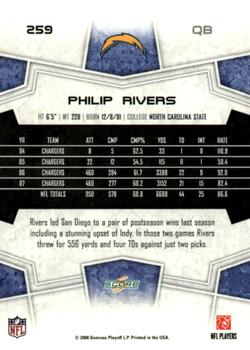 2008 Score - Super Bowl XLIII Green #259 Philip Rivers Back