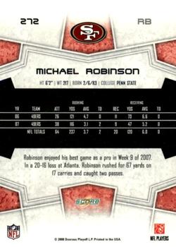 2008 Score - Super Bowl XLIII Green #272 Michael Robinson Back