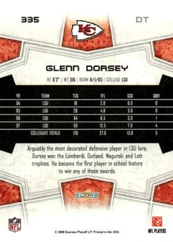 2008 Score - Super Bowl XLIII Green #335 Glenn Dorsey Back