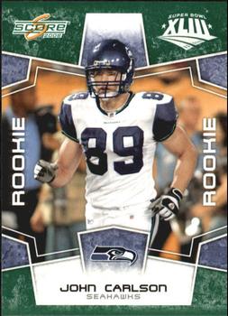 2008 Score - Super Bowl XLIII Green #361 John Carlson Front