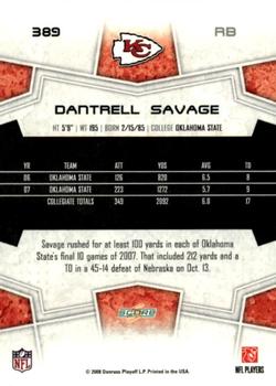 2008 Score - Super Bowl XLIII Green #389 Dantrell Savage Back