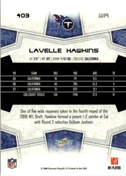 2008 Score - Super Bowl XLIII Green #403 Lavelle Hawkins Back