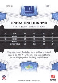 2008 Score - Super Bowl XLIII Green #395 Mario Manningham Back