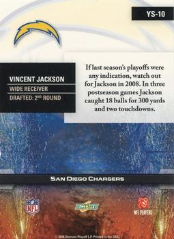 2008 Score - Young Stars Glossy #YS-10 Vincent Jackson Back