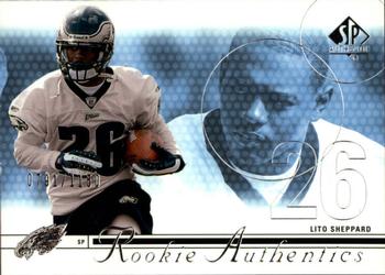 2002 SP Authentic #158 Lito Sheppard Front